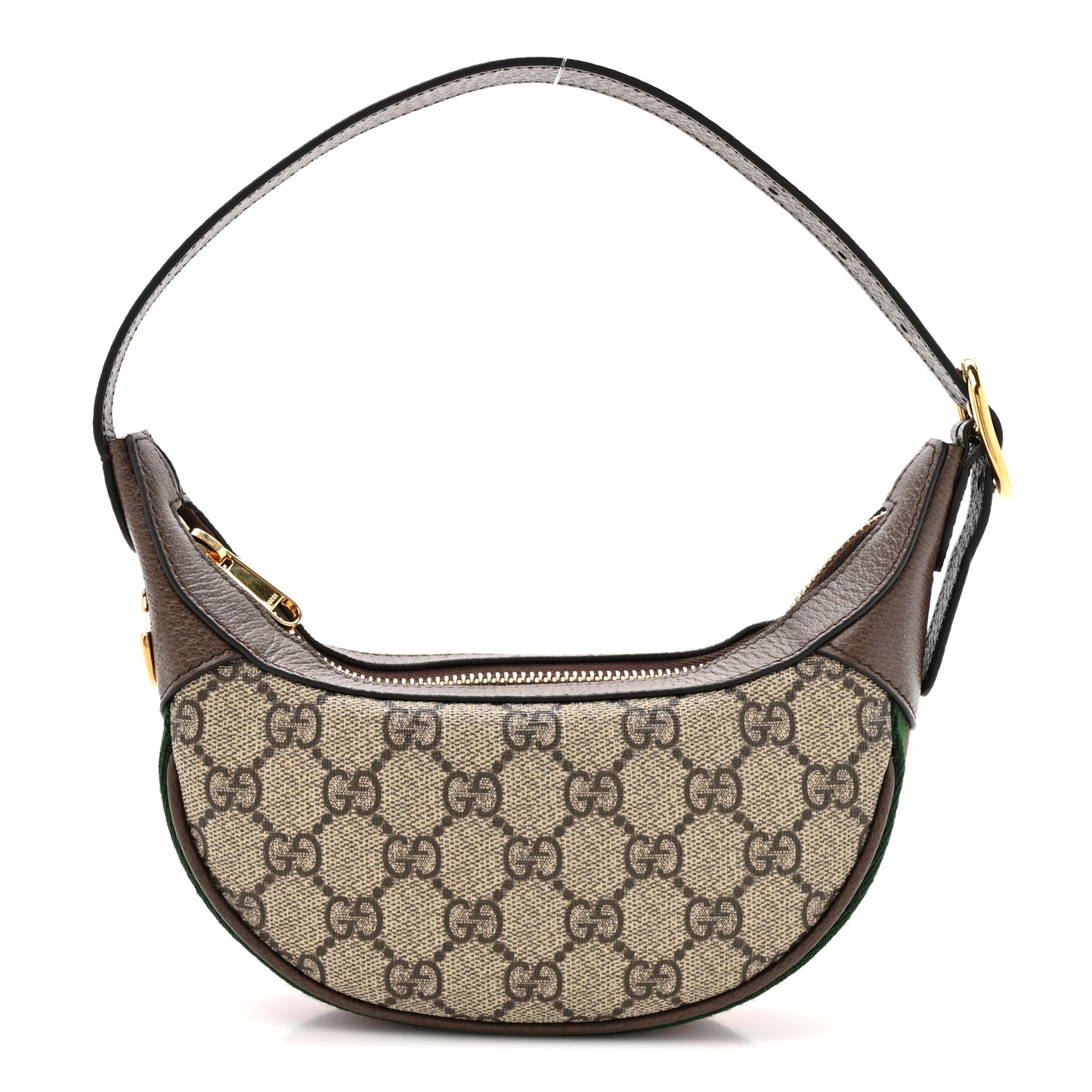 GG Supreme Monogram Textured Dollar Calfskin Web Mini Ophidia Bag Beige Ebony New Acero