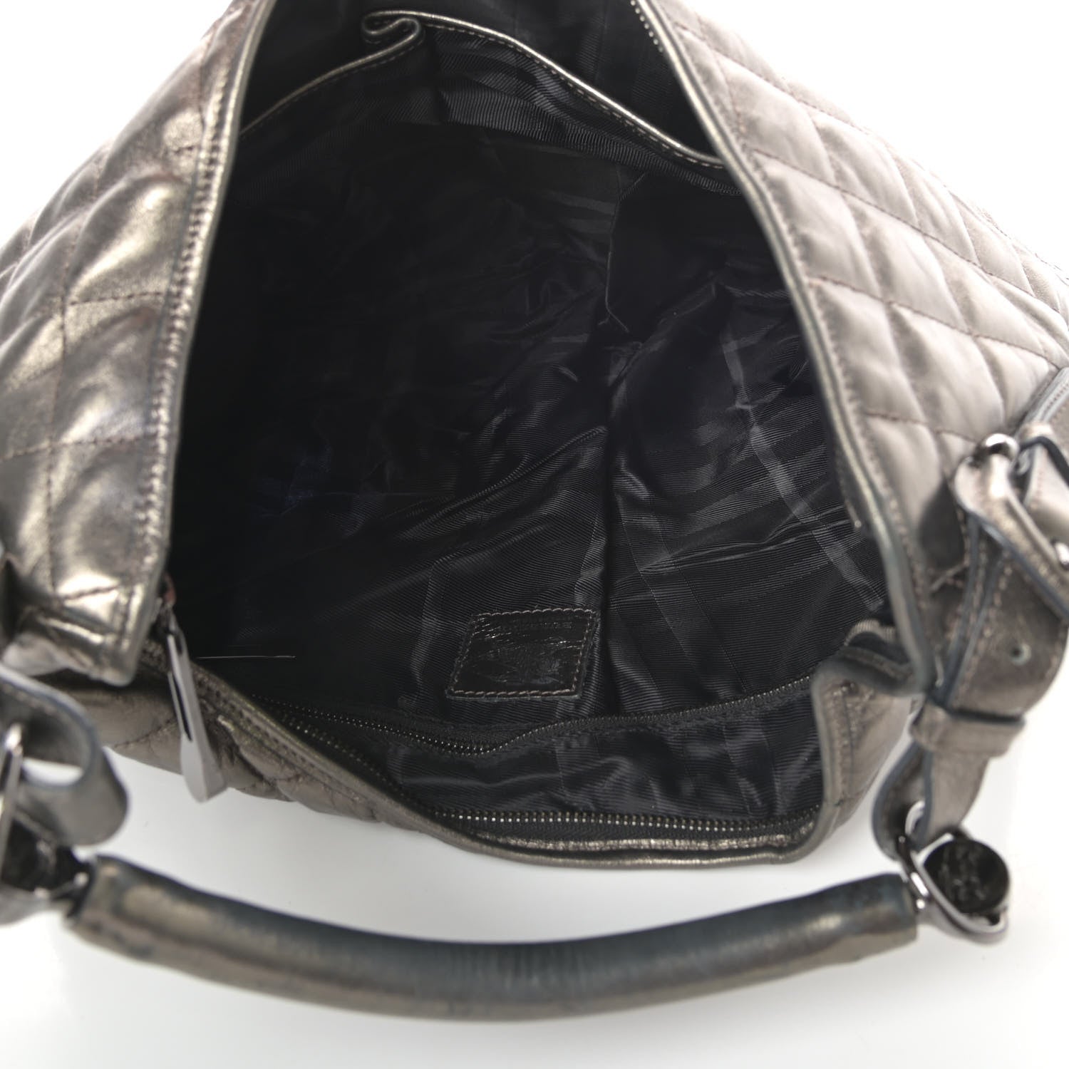 Burberry Metallic Calfskin Quilted Hoxton Hobo Nickel 5 of 9