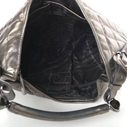Burberry Metallic Calfskin Quilted Hoxton Hobo Nickel 5 of 9