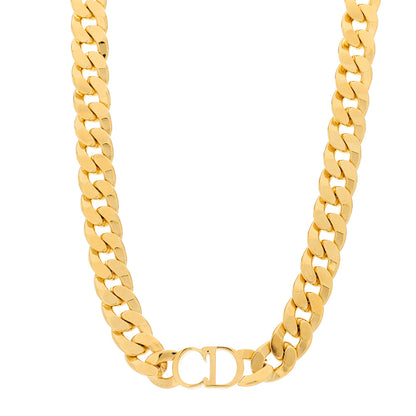 Christian Dior Metal Danseuse Etoile Chain Choker Necklace Gold 1 of 5