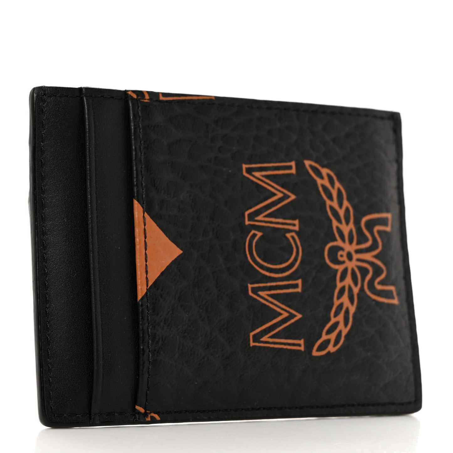 Calfskin Visetos Mini Aren Maxi Monogram Card Case Black