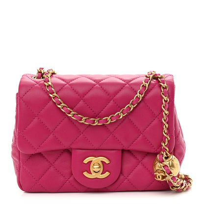 Chanel Lambskin Quilted Mini Pearl Crush Flap Fuchsia 1 of 11