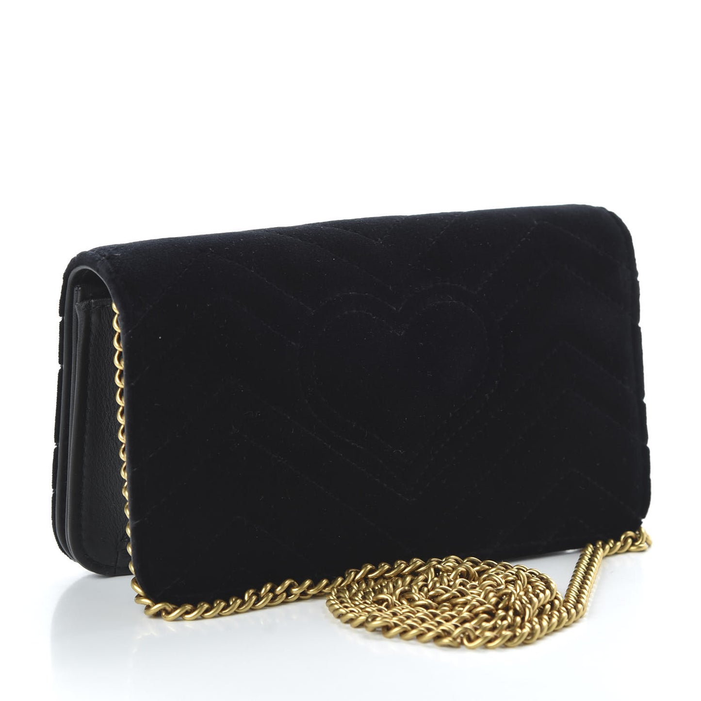 Velvet Matelasse GG Marmont Mini Bag Black