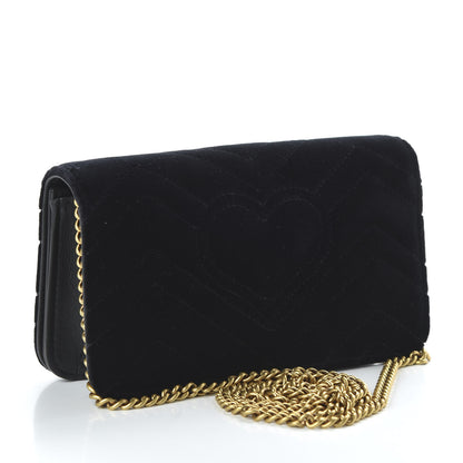 Gucci Velvet Matelasse GG Marmont Mini Bag Black 3 of 10
