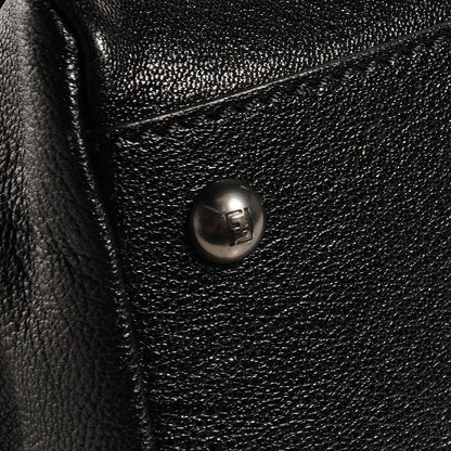 Fendi Goatskin Zucca Large Peekaboo Iconic Satchel Black Tobacco 8 of 12