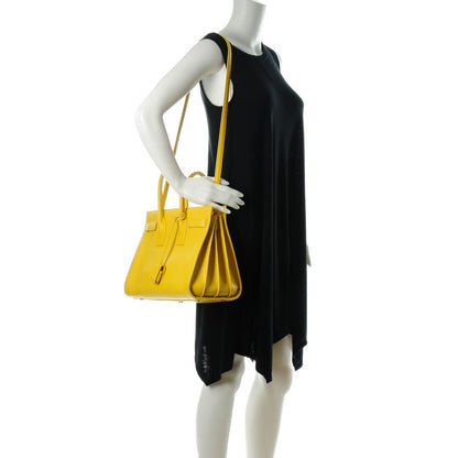 Saint Laurent Calfskin Small Sac De Jour Bag Yellow 2 of 8