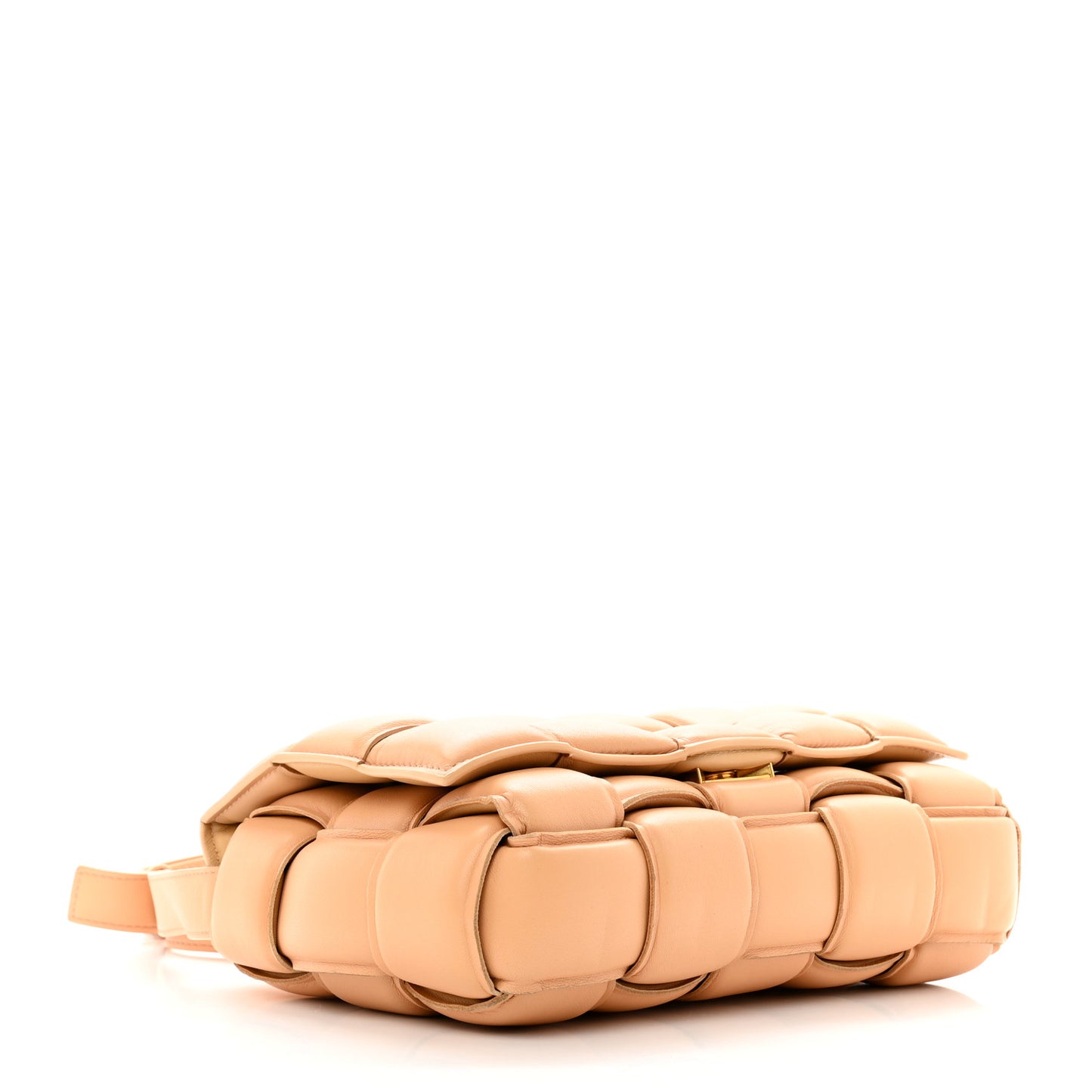 Nappa Maxi Intreccio Padded Cassette Crossbody Bag Almond