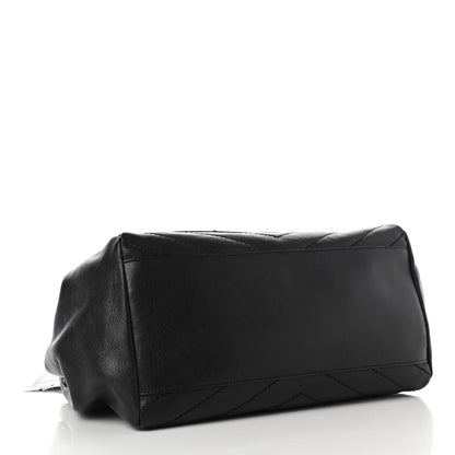 Saint Laurent Pebbled Lambskin Chevron Monogram Large Nolita Black 4 of 11