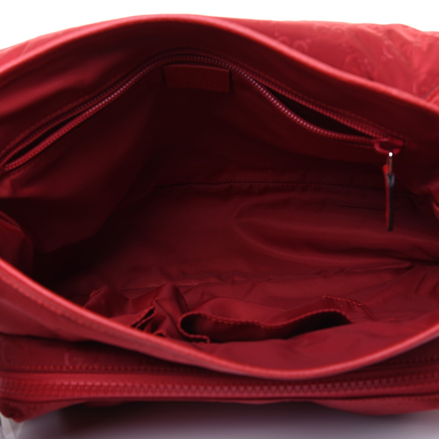 Nylon Monogram Double Buckle Flap Messenger Bag Vibrant Red