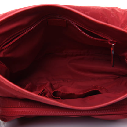 Gucci Nylon Monogram Double Buckle Flap Messenger Bag Vibrant Red 5 of 15