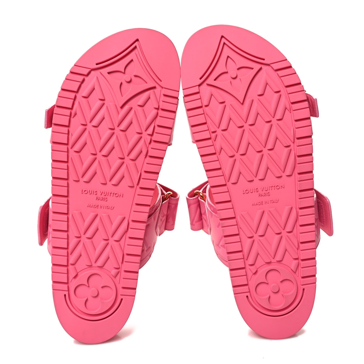 Louis Vuitton Calfskin Monogram Embossed Bom Dia Flat Mule Sandals 39 Pink 5 of 8