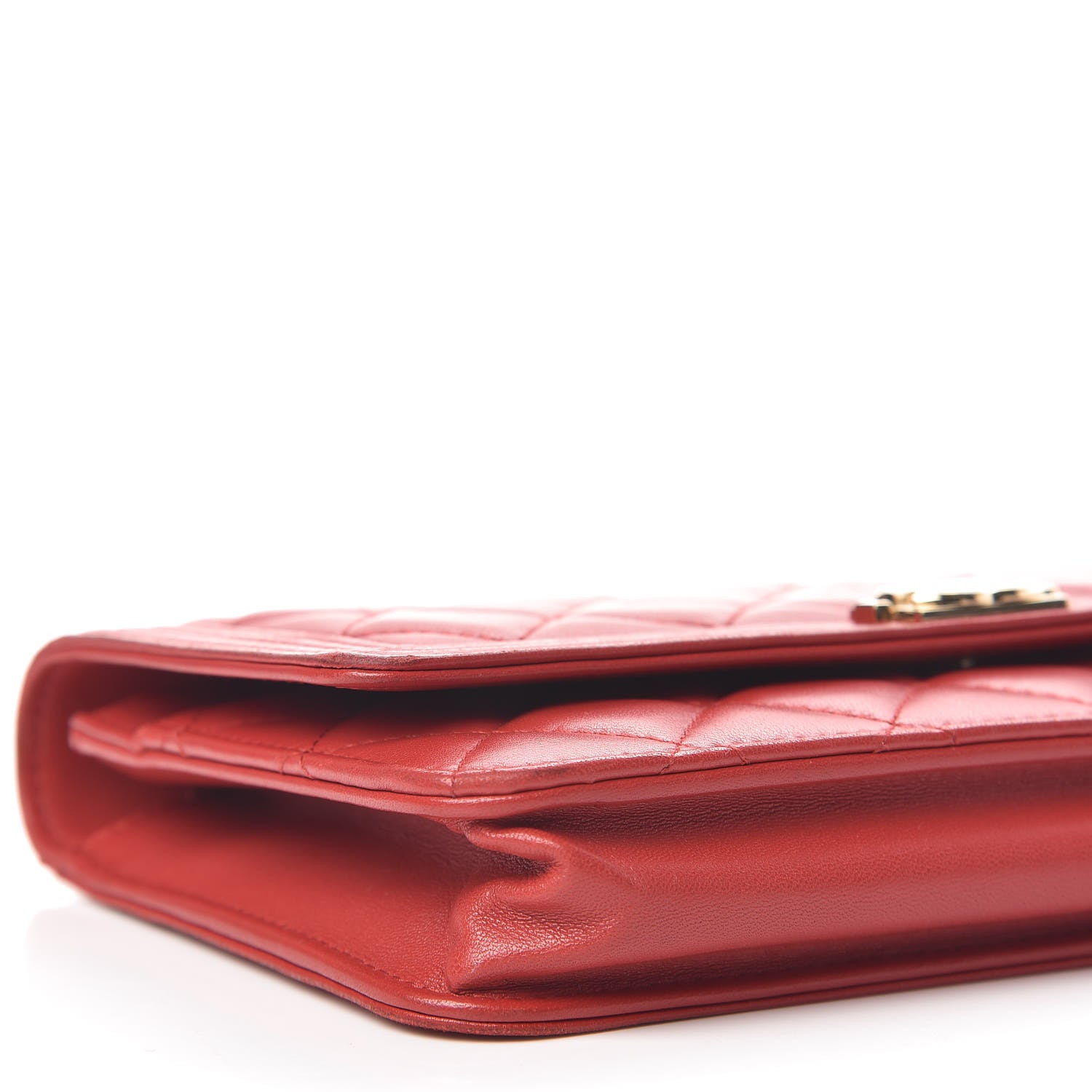 Chanel Lambskin Quilted Boy Wallet On Chain WOC Red 5 of 12