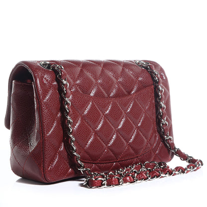 Chanel Caviar Quilted Mini Rectangular Flap Dark Red 3 of 9
