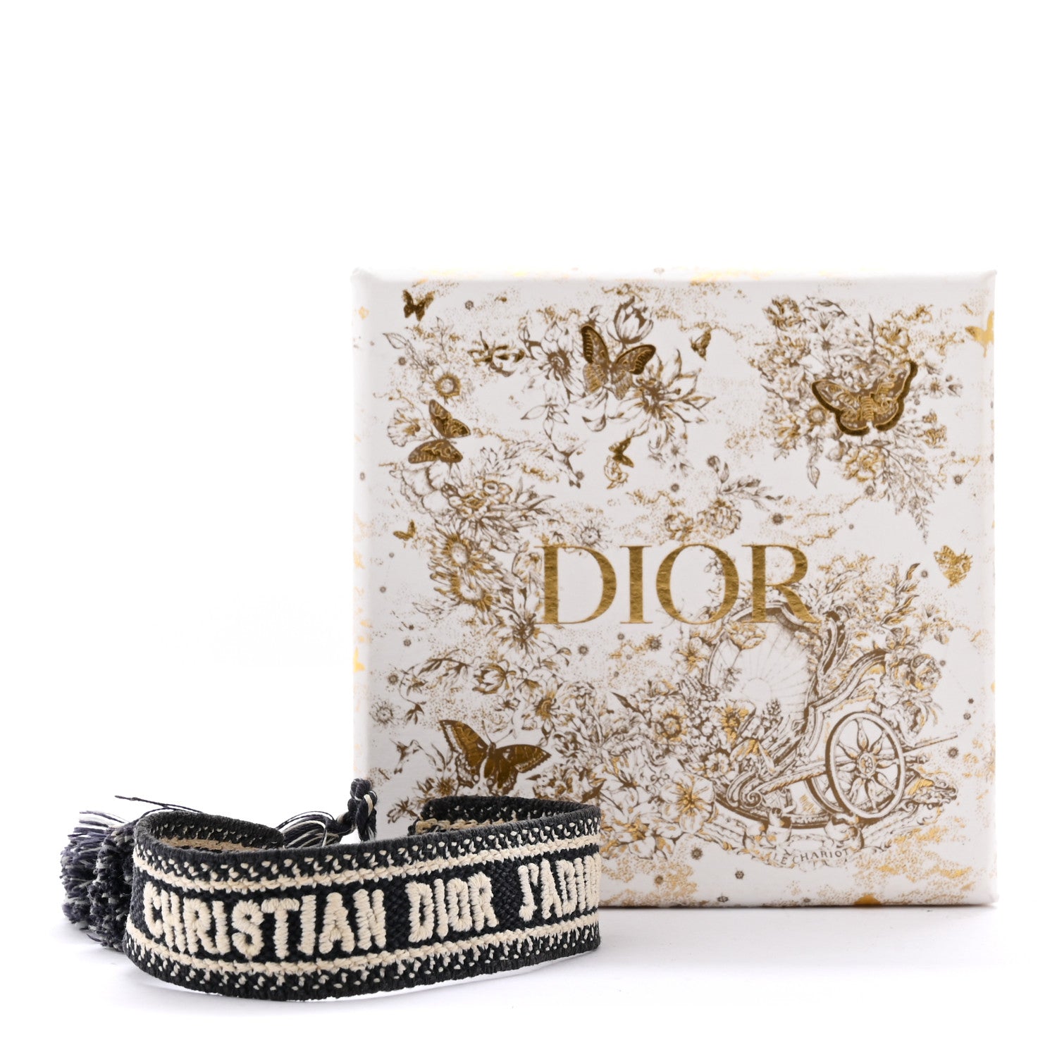 Christian Dior Woven Cotton J'Adior Friendship Bracelet Black 4 of 4
