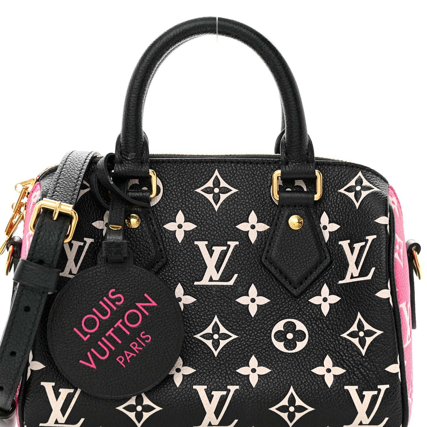 Louis Vuitton Empreinte Monogram Spring in the City Speedy Bandouliere 20 Black White Pink 7 of 11