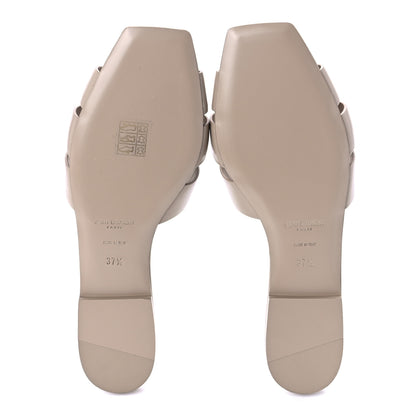 Saint Laurent Calfskin Tribute 05 Slide Sandals 37.5 Dark Beige 5 of 8