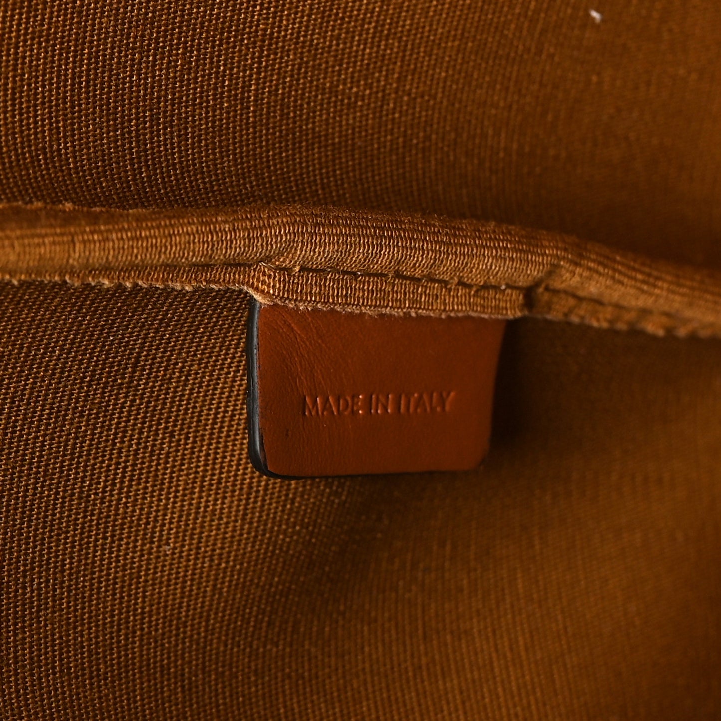 Triomphe Canvas Calfskin Medium Bucket Bag Tan