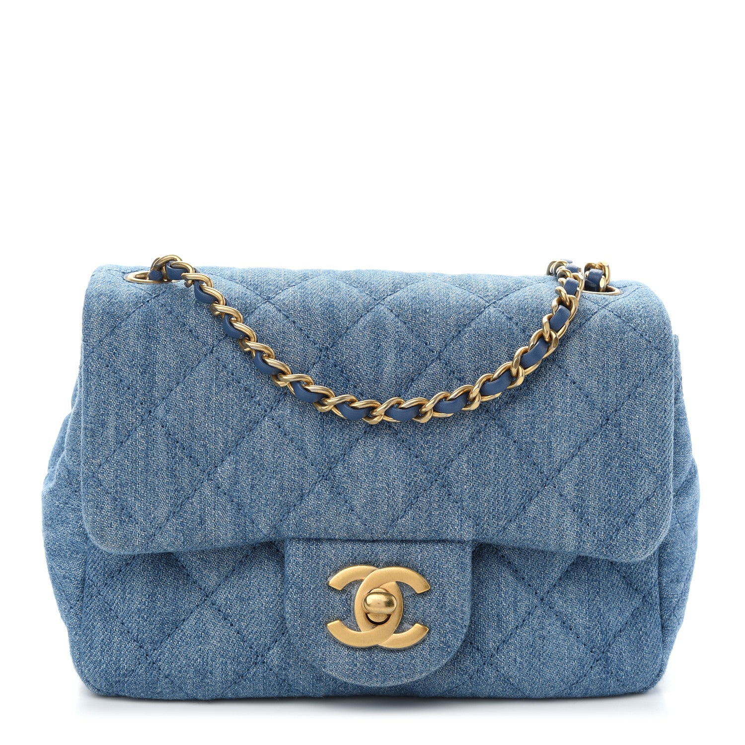 Chanel Denim Quilted Mini Pearl Crush Flap Blue 1 of 9