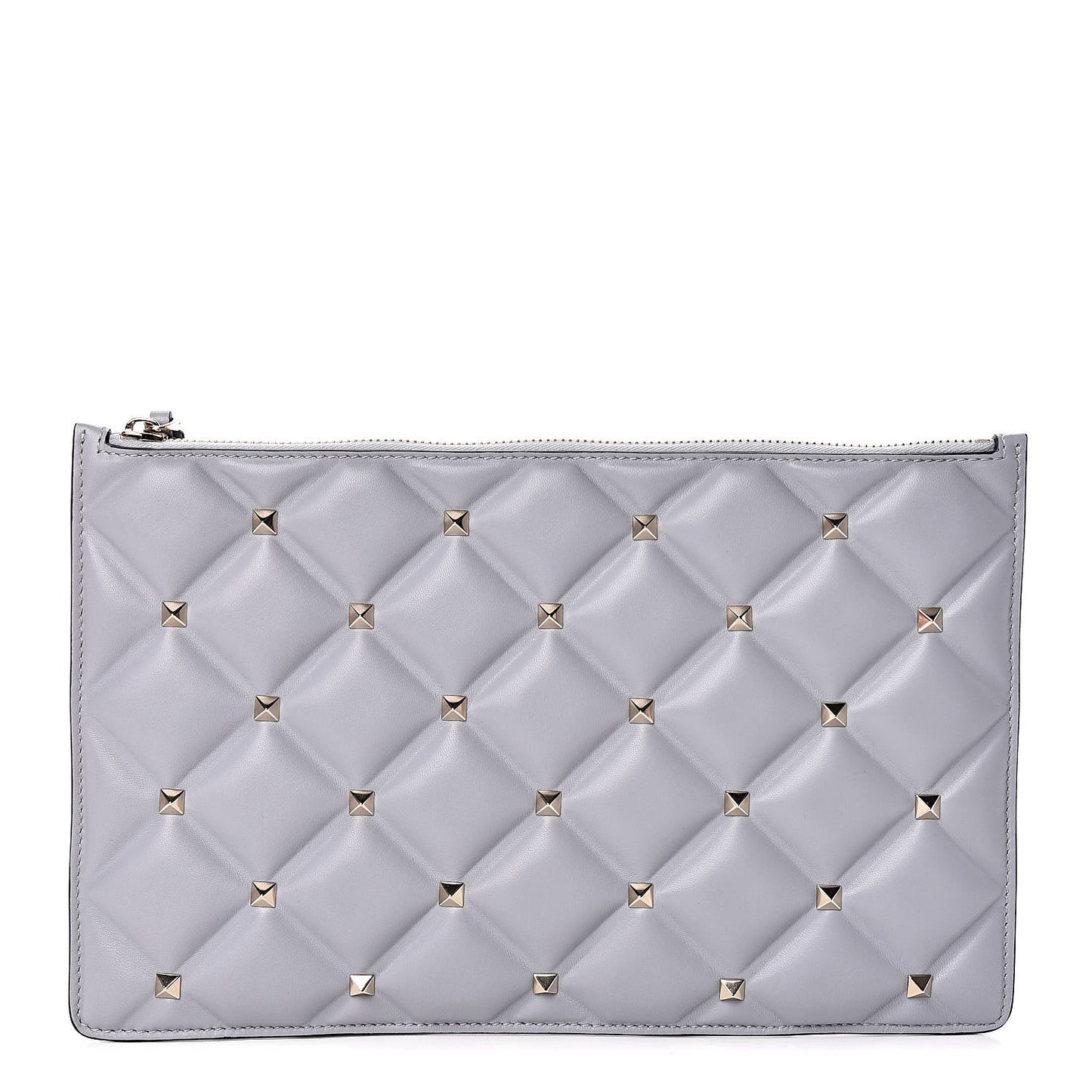 Nappa Candystud Zip Pouch Pastel Grey