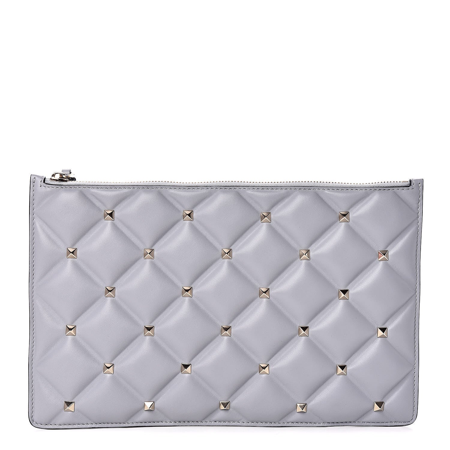 Valentino Garavani Nappa Candystud Zip Pouch Pastel Grey 1 of 9
