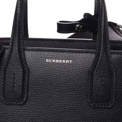 Burberry Grainy Calfskin House Check Small Banner Tote Black 7 of 10