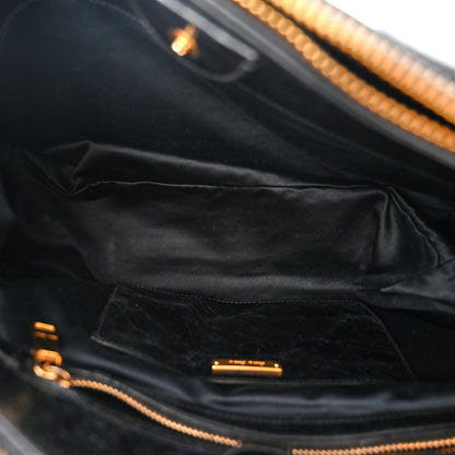 Miu Miu Vitello Shine Top Handle Satchel Black 8 of 19