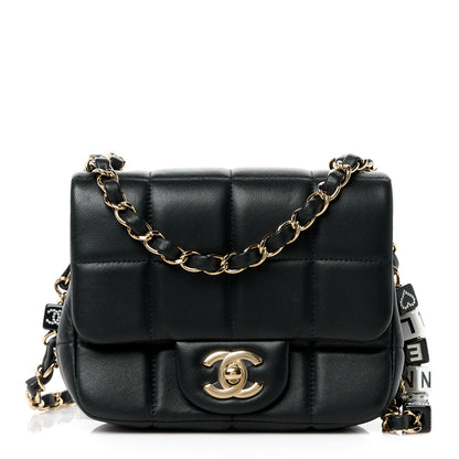 Chanel Lambskin Resin Crystal Square Quilted Mini Monacoco Flap Black 1 of 12