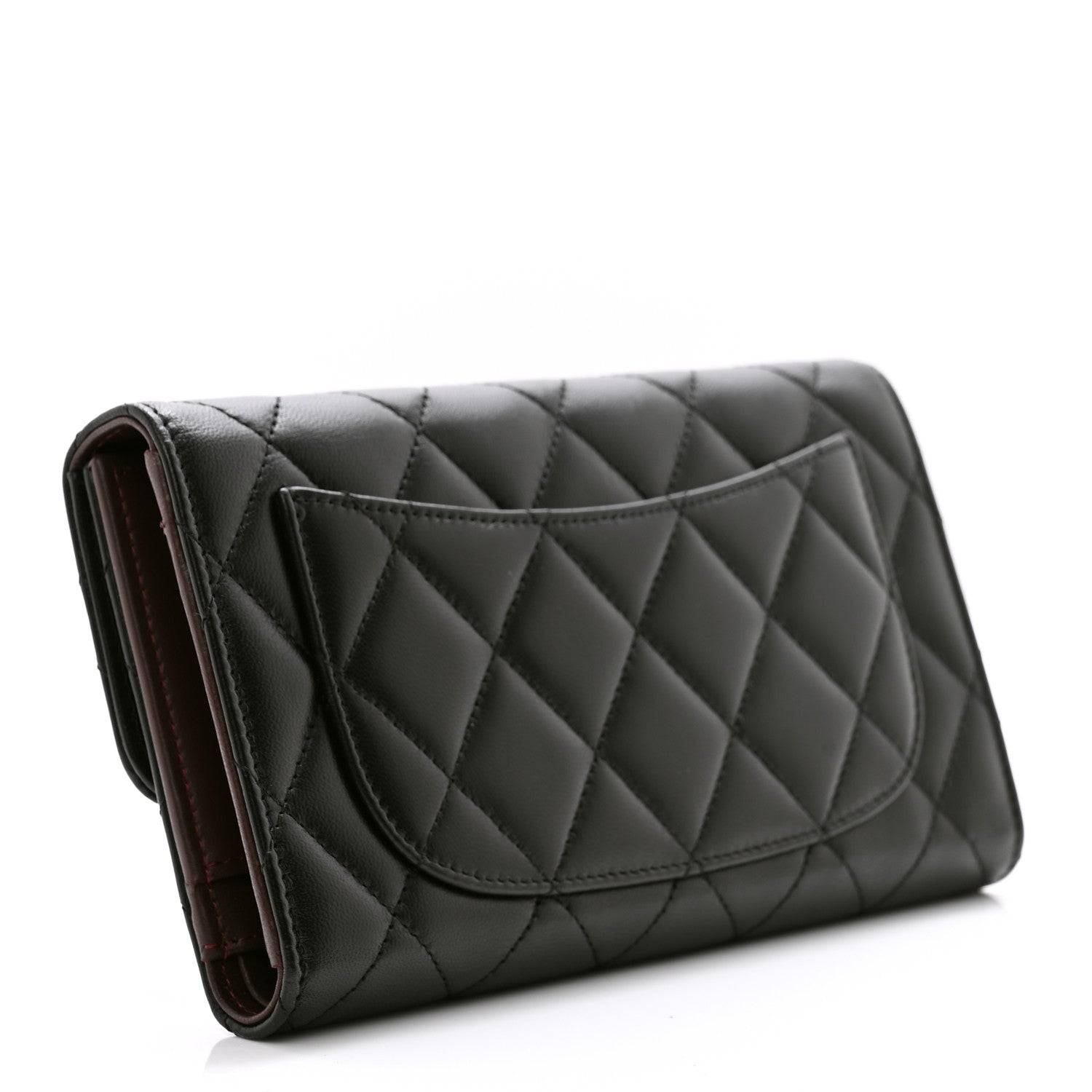 Chanel Lambskin Quilted Large Flap Wallet Black 3 of 8