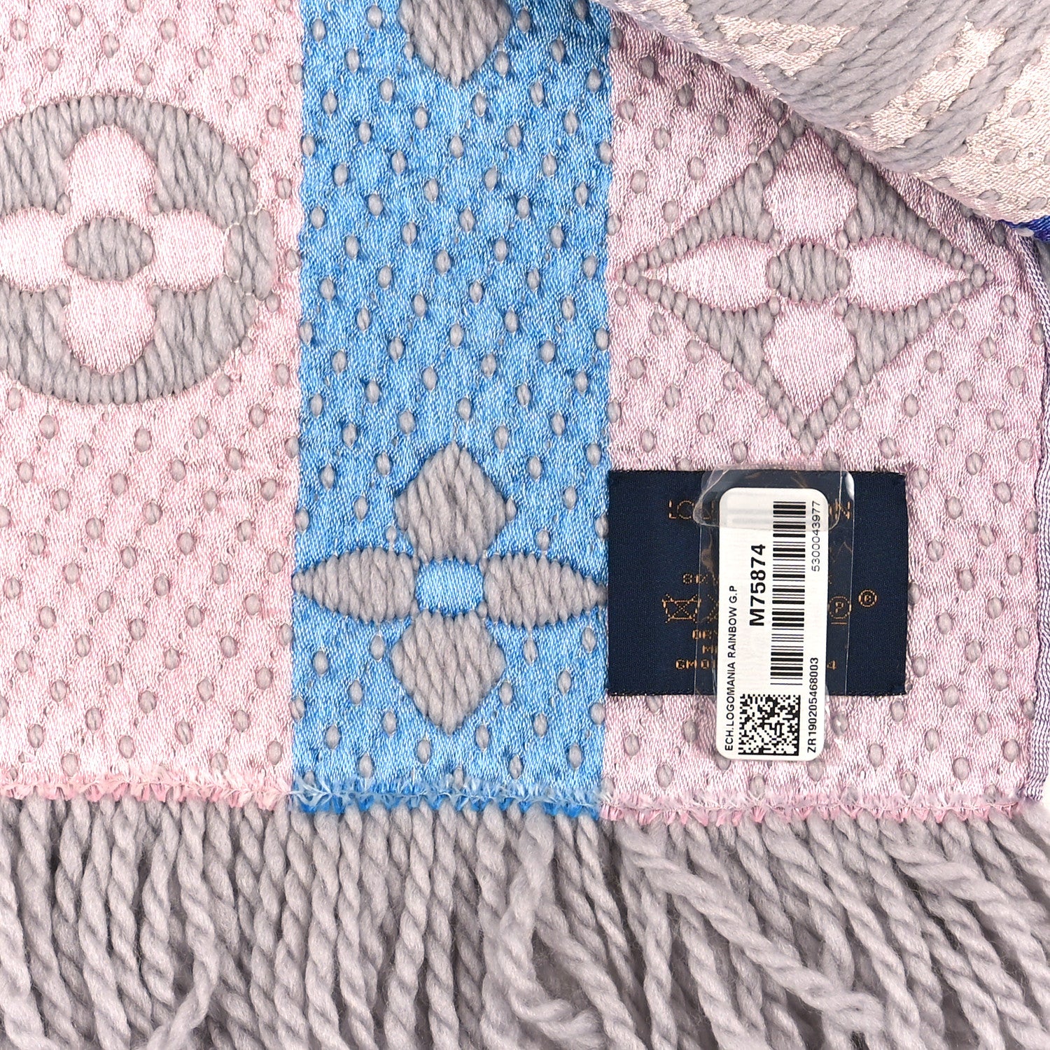 Louis Vuitton Wool Silk Logomania Shine Scarf Rainbow 3 of 4