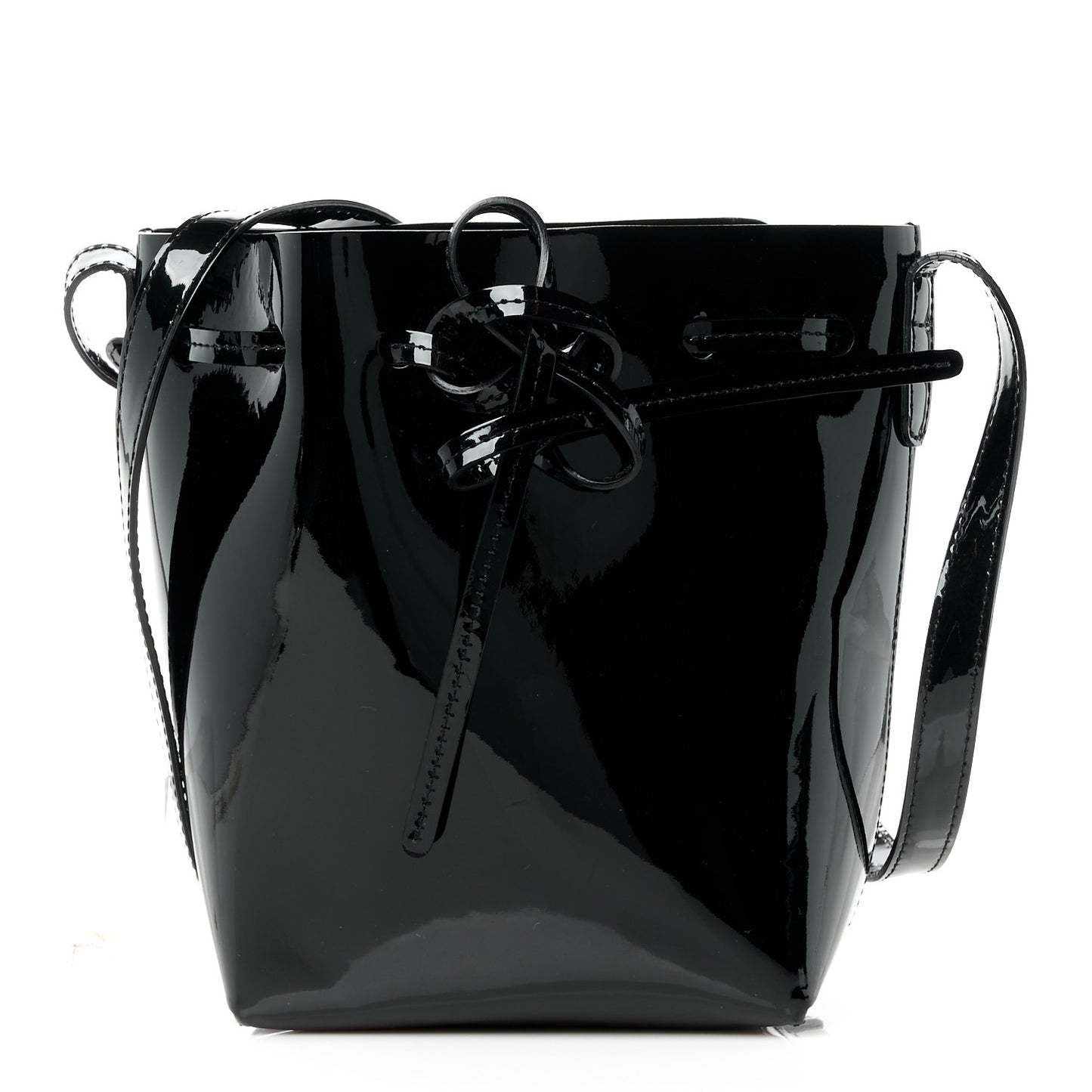 MANSUR GAVRIEL Patent Calfskin Mini Mini Bucket Bag Black