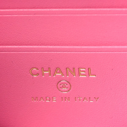 Chanel Caviar Quilted Filigree Vanity Clutch With Chain Pink Light Blue Green 6 of 9