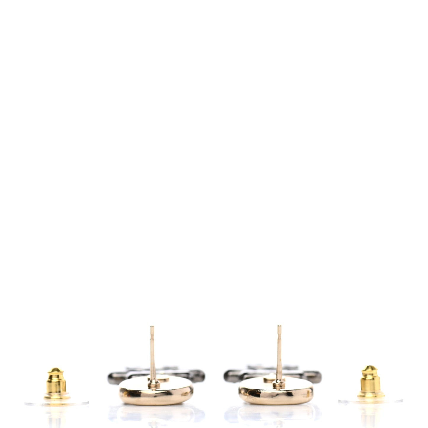 Crystal CC No 5 Perfume Bottle Drop Earrings Gold Silver