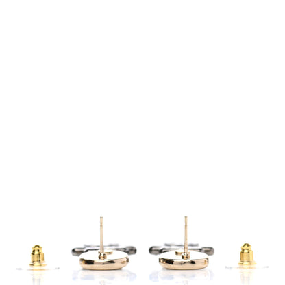 Chanel Crystal CC No 5 Perfume Bottle Drop Earrings Gold Silver 3 of 5