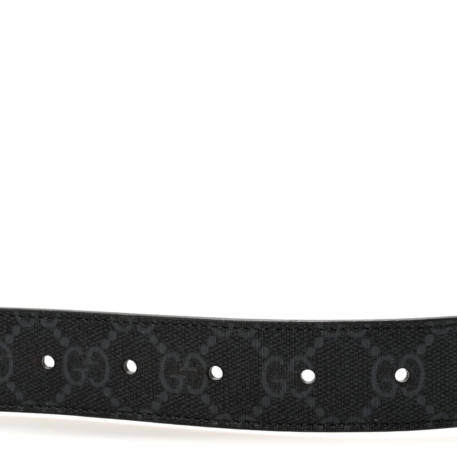 Gucci GG Supreme Monogram Plutone Calfskin Enamel Monochrome Double G 30mm Belt 80 32 Deep Grey 3 of 5