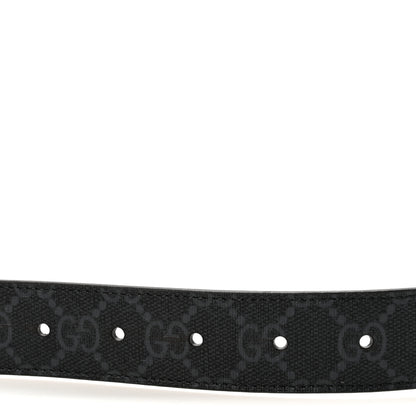 Gucci GG Supreme Monogram Plutone Calfskin Enamel Monochrome Double G 30mm Belt 80 32 Deep Grey 3 of 5