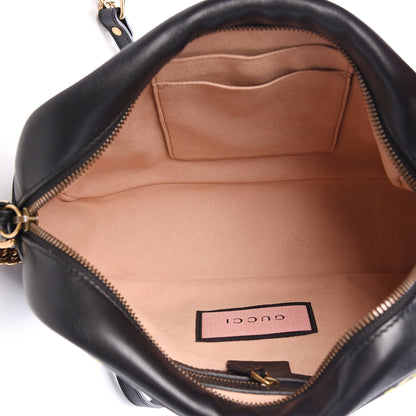 Gucci Calfskin Matelasse GucciGhost Medium GG Marmont Chain Shoulder Bag Black New Acquamarine 4 of 10