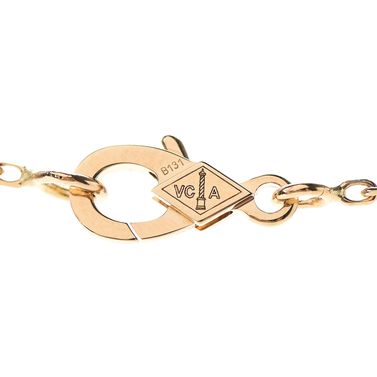 18K Yellow Gold Mother of Pearl Vintage Alhambra Pendant Necklace