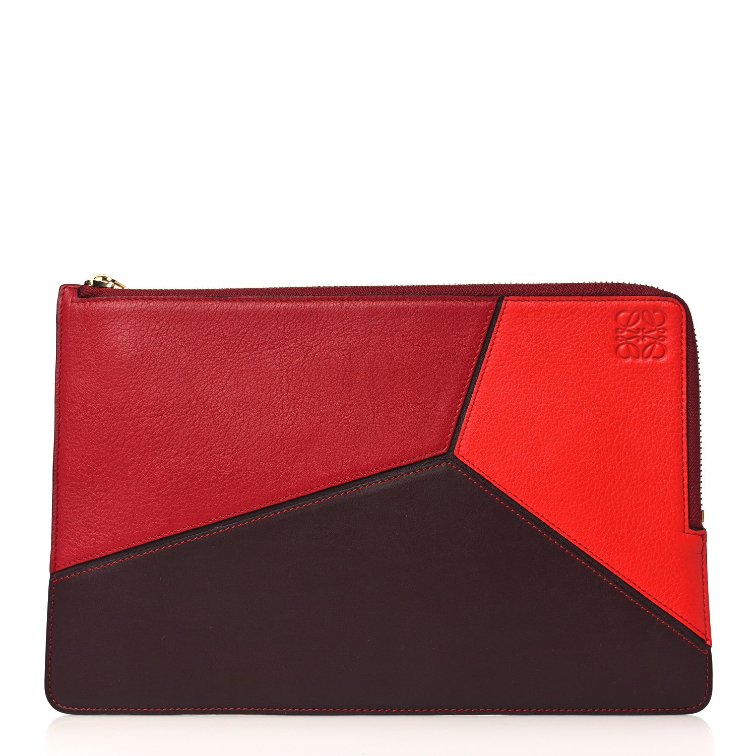 Loewe Calfskin Puzzle Flat Pouch Red 1 of 7