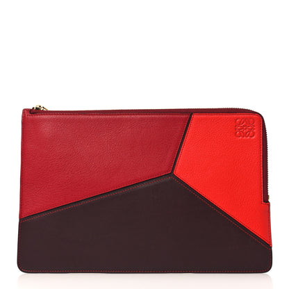 Loewe Calfskin Puzzle Flat Pouch Red 1 of 7
