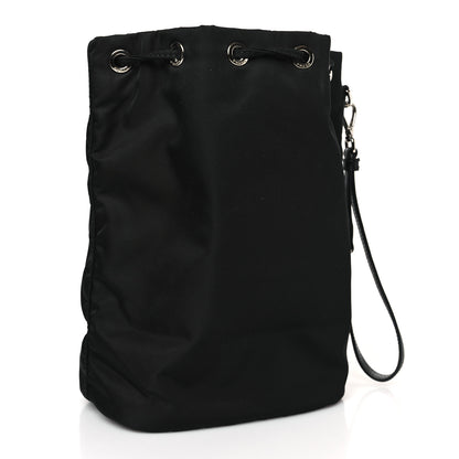Prada Saffiano Tessuto Nylon Vela Bucket Wristlet Black 3 of 8