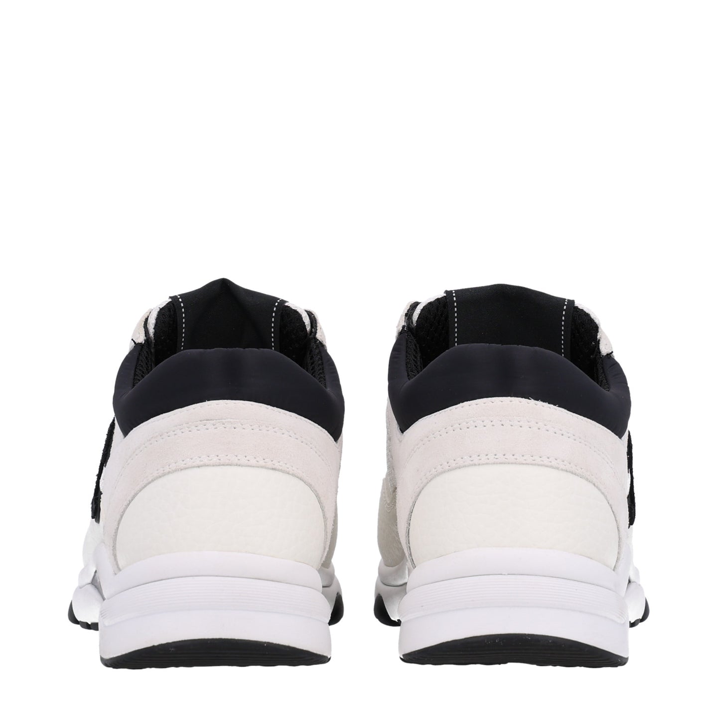 Mesh Suede Calfskin Grained Calfskin Womens CC Sneakers 38 White Black