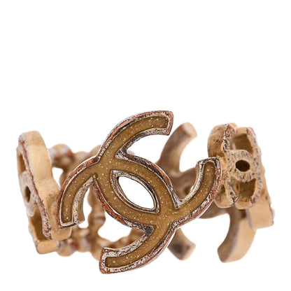 Chanel Metal Enamel CC Ring 52 6 Gold 1 of 5
