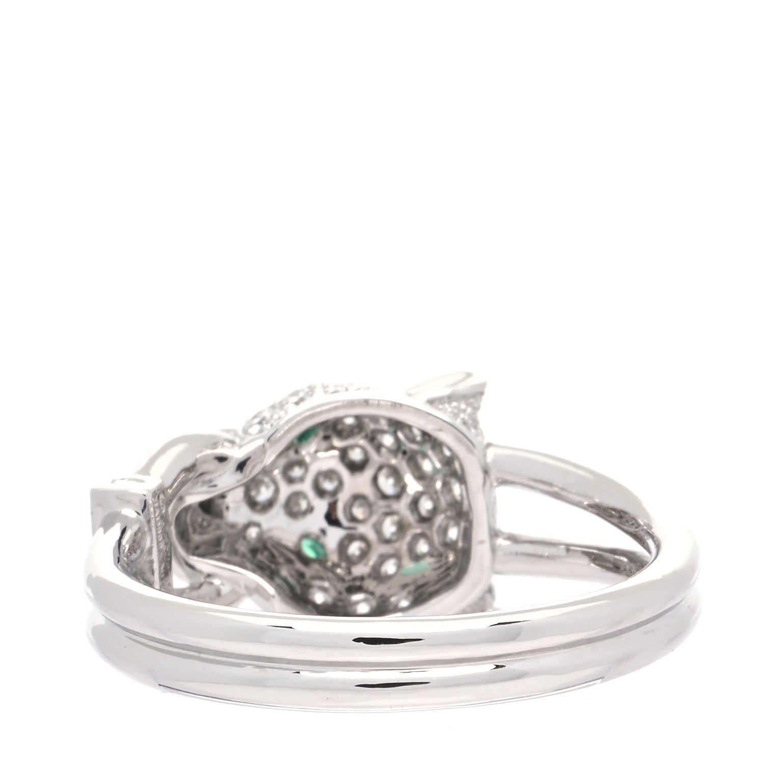 Cartier 18K White Gold Diamond Emerald Black Onyx Panthere de Cartier Ring 62 10 3 of 7