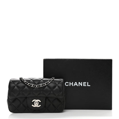 Chanel Lambskin Quilted Extra Mini Rectangular Flap Black 16 of 16