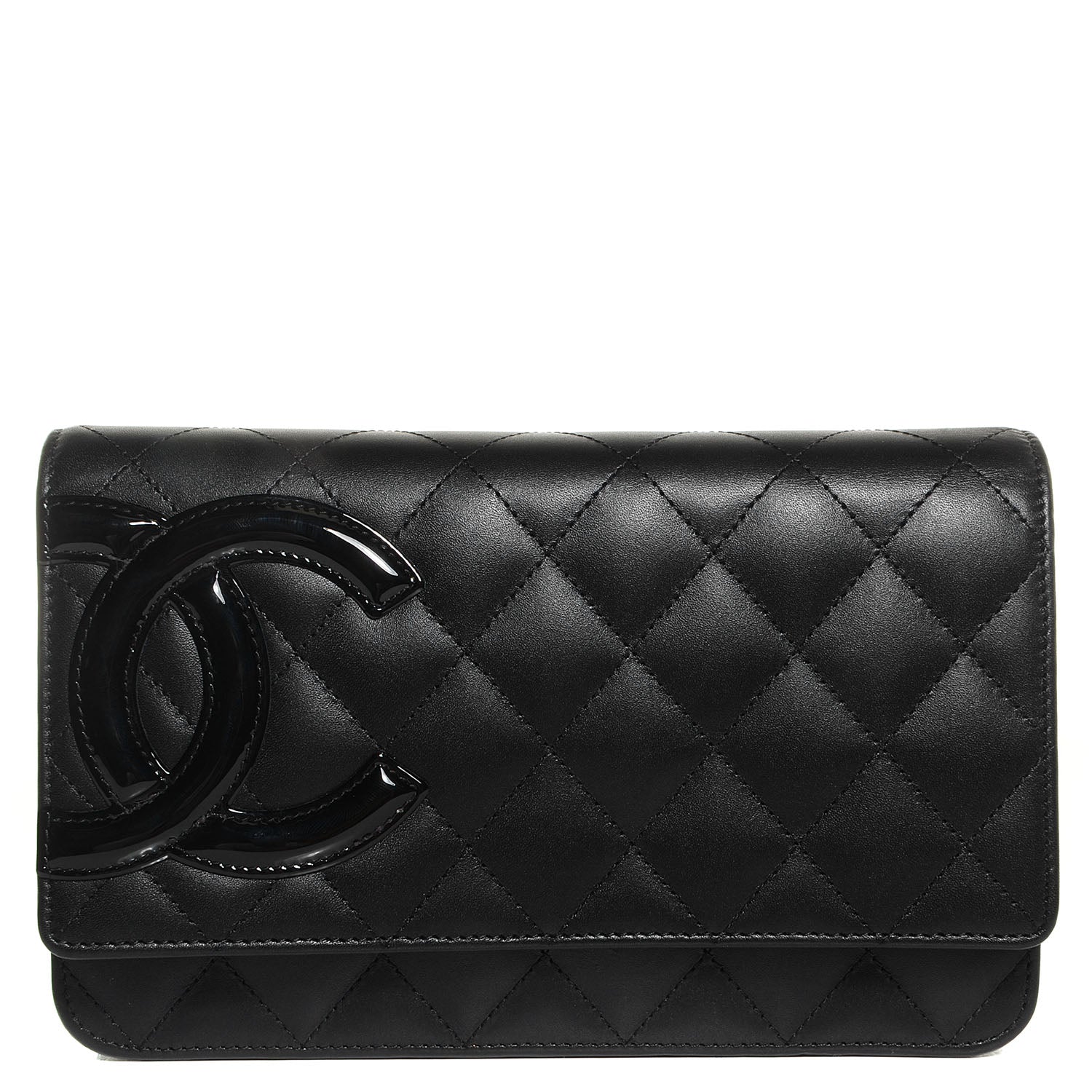Chanel Calfskin Quilted Cambon Wallet On Chain WOC Black 1 of 9