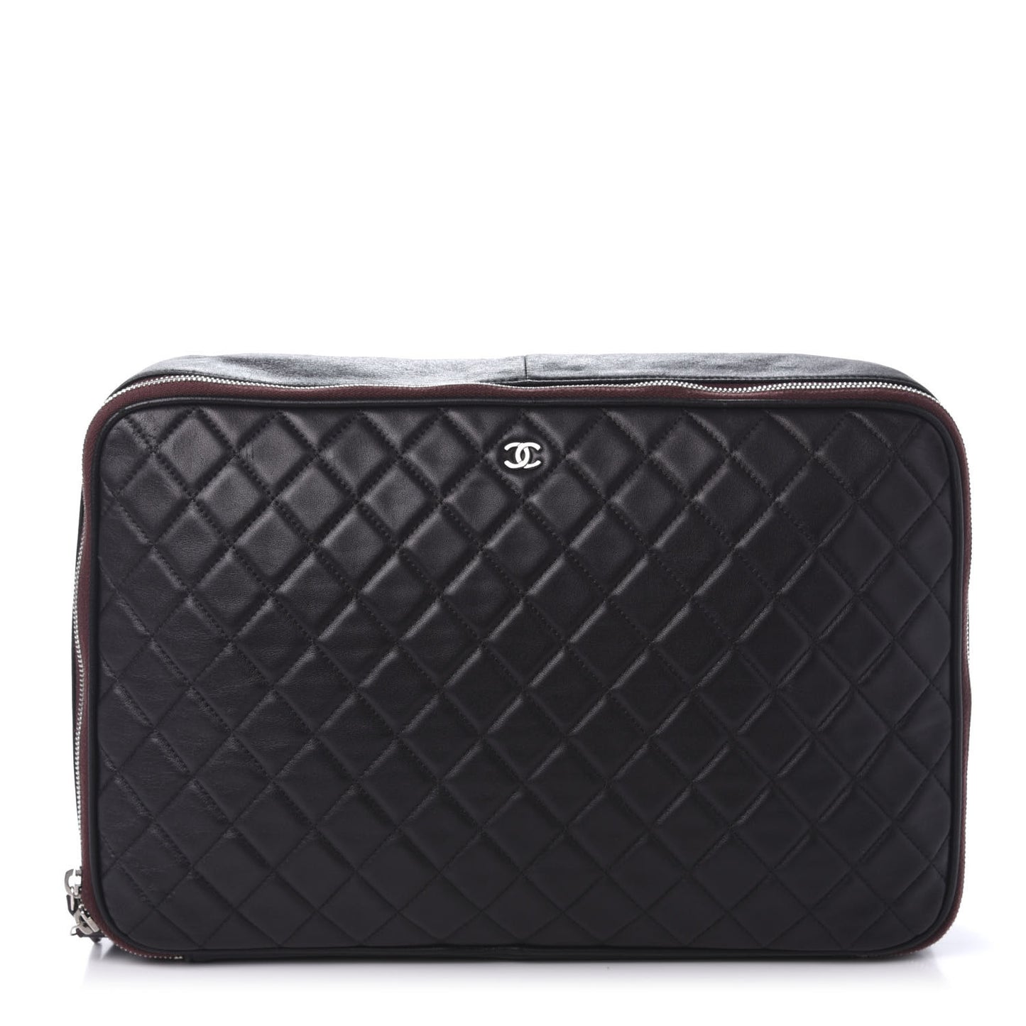 Lambskin Quilted Laptop Case Black