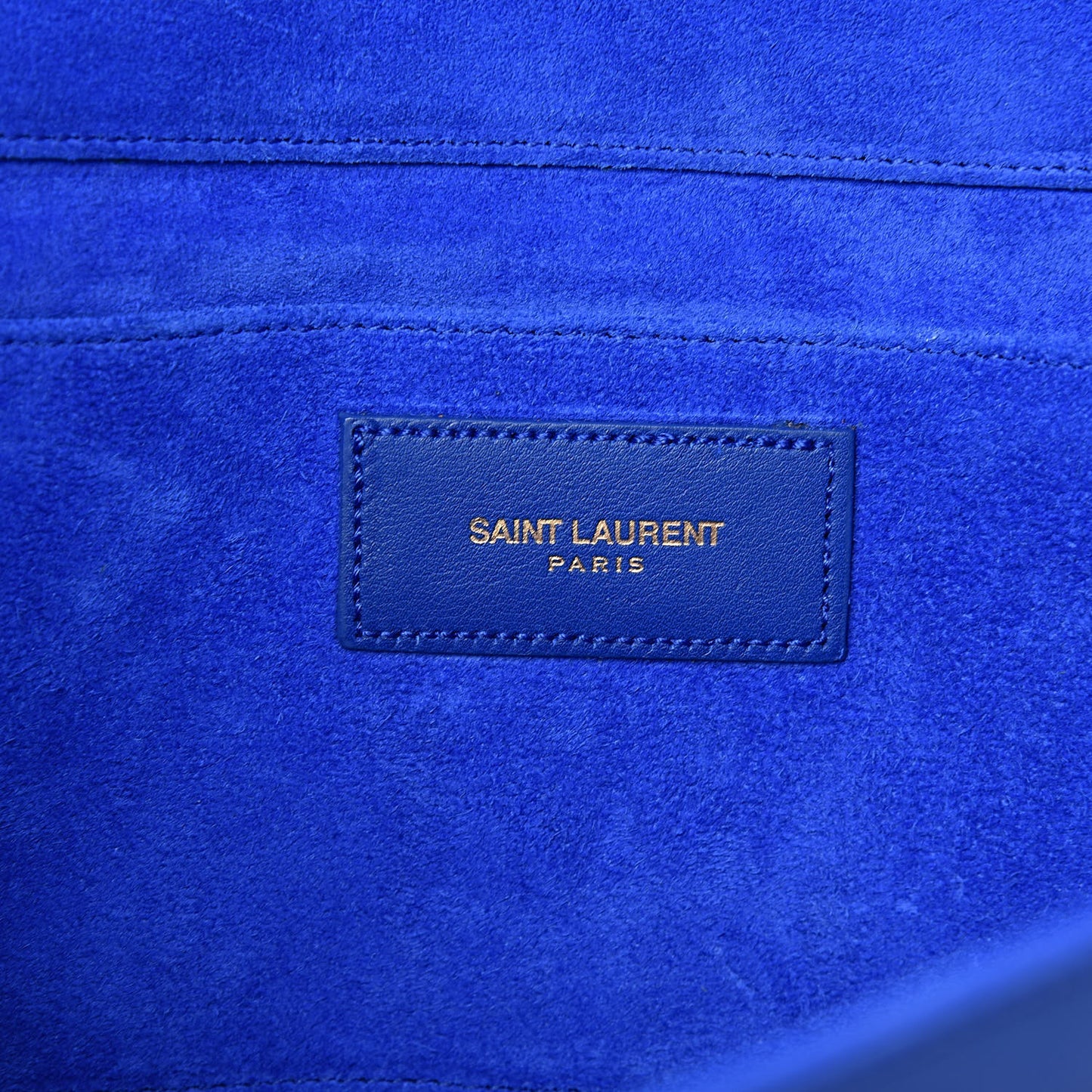 Calfskin Classic Y Ligne Clutch Royal Blue