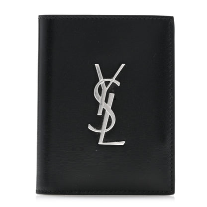 Saint Laurent Smooth Calfskin Cassandre Credit Card Wallet Black 1 of 11
