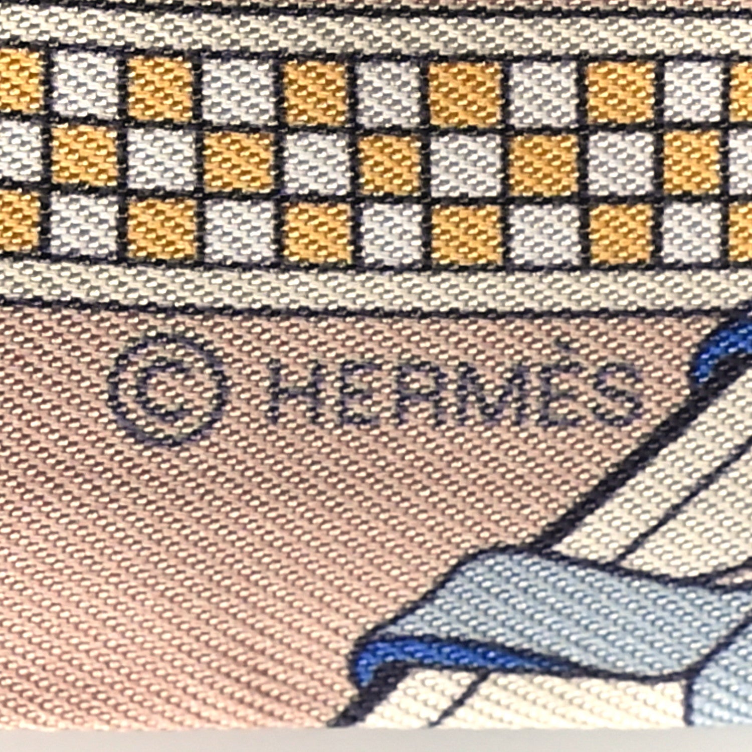 Hermes Silk Brides et Gris Twilly Rose Poudre Bleu Gris 4 of 4