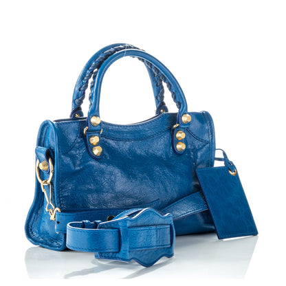 Balenciaga Agneau Giant 12 Gold Hardware Mini City Bleu Lazuli 3 of 8
